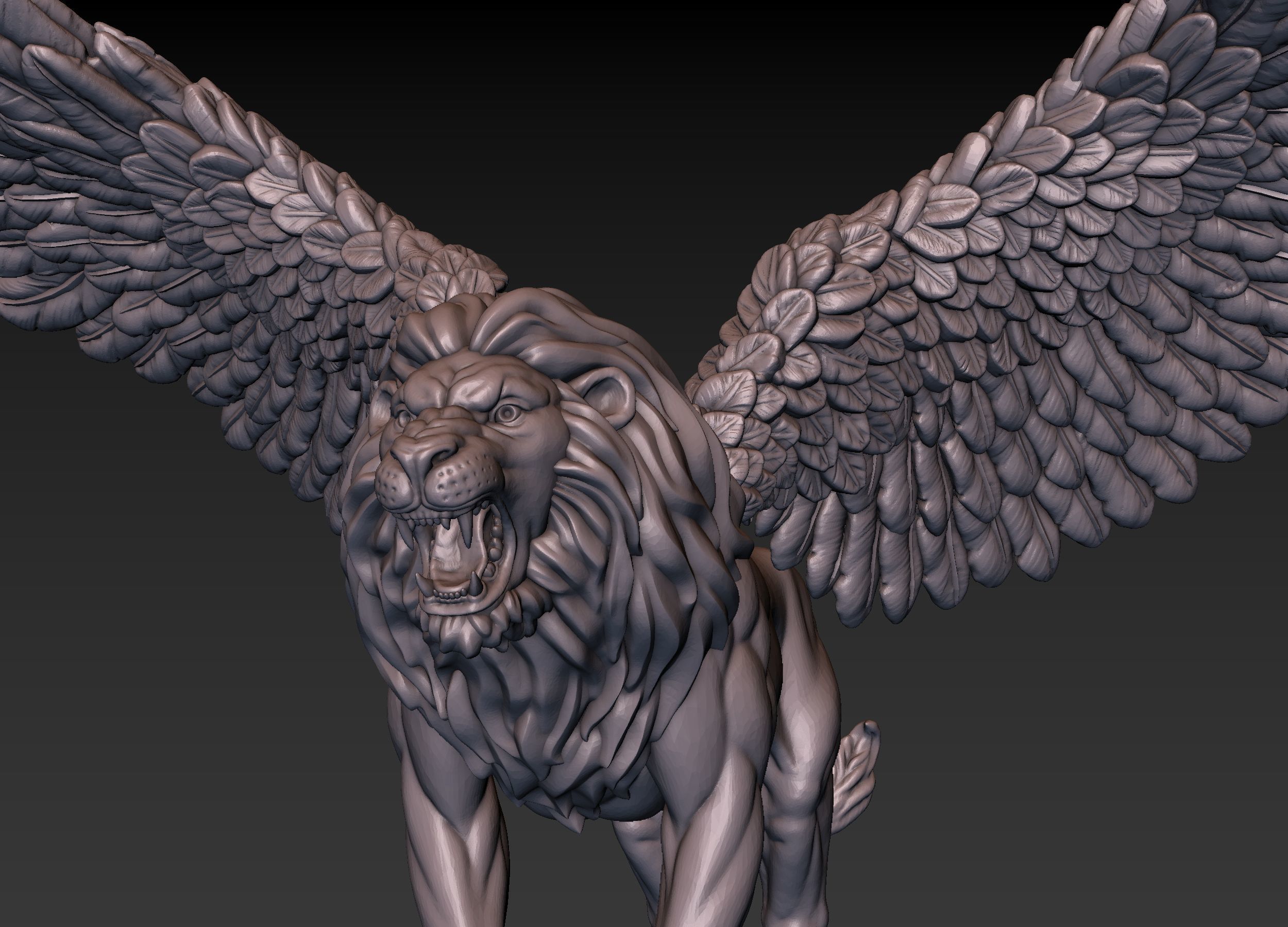 Winged Lion 3D print model_24