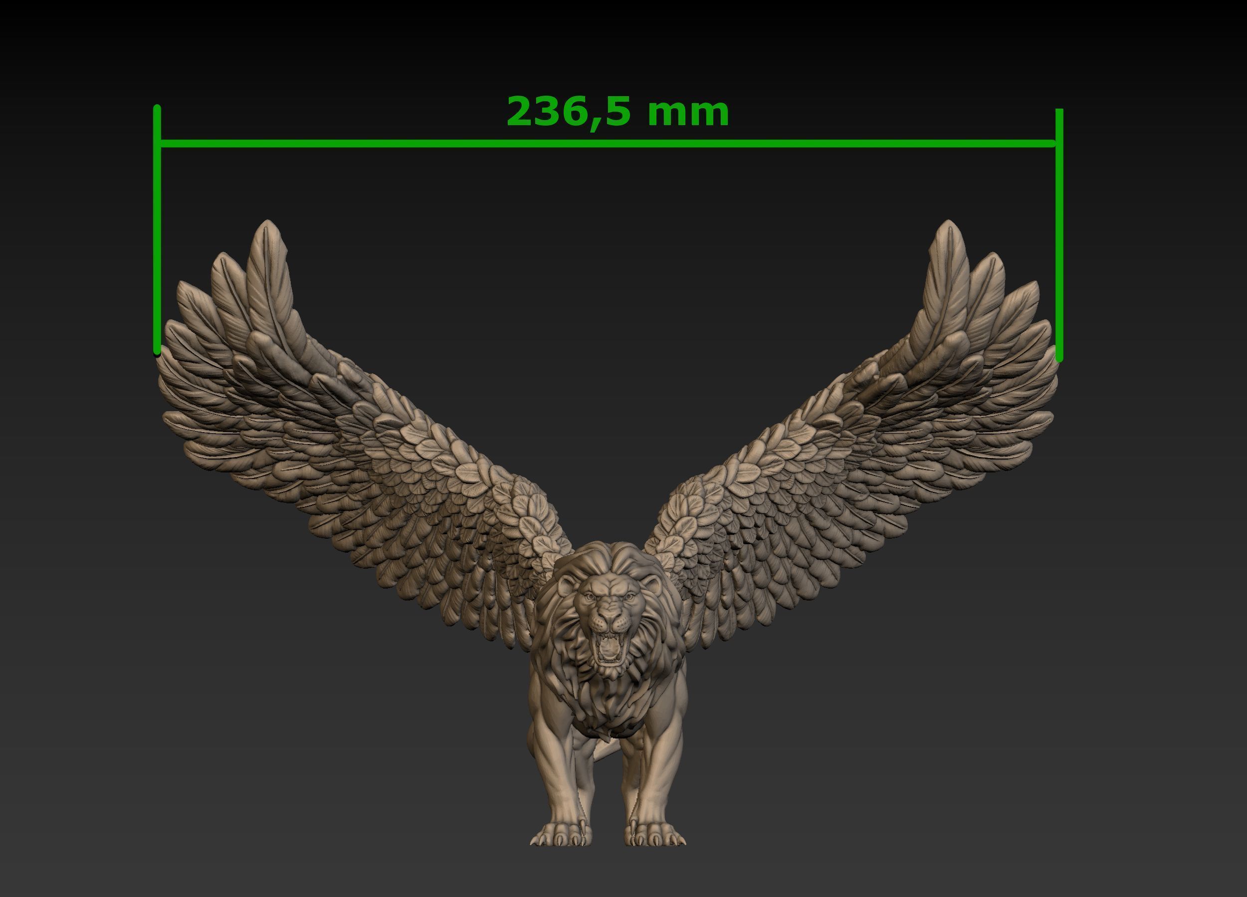 Winged Lion 3D print model_25