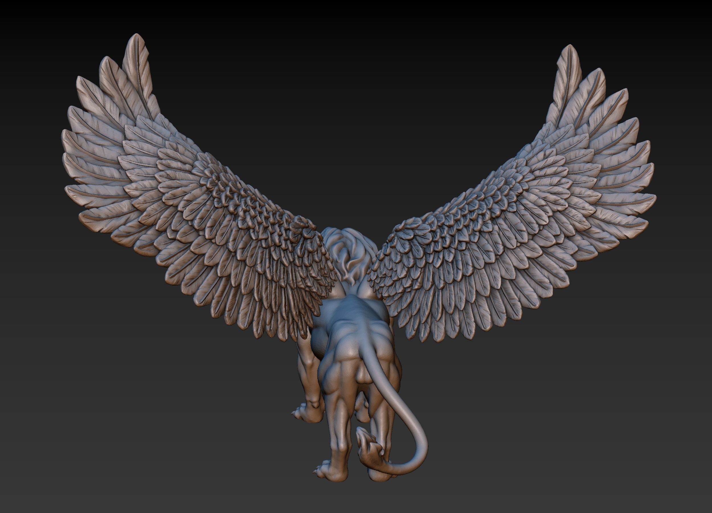Winged Lion 3D print model_6