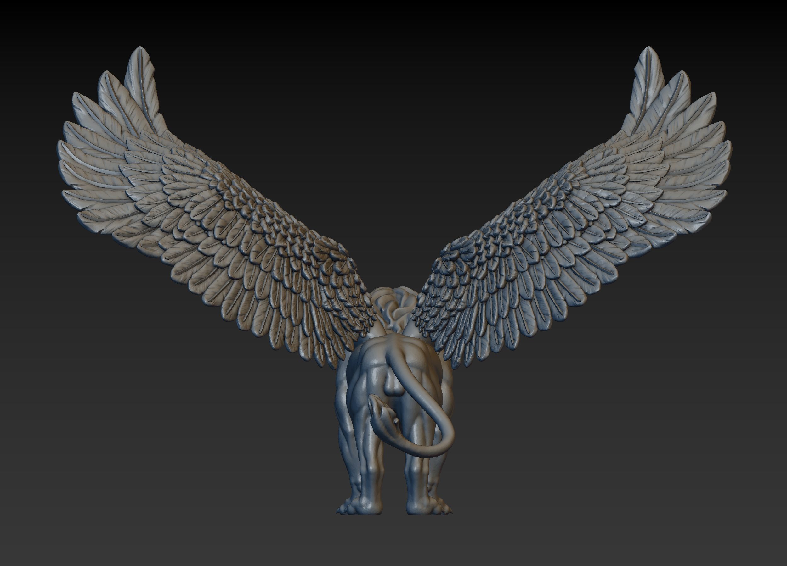 Winged Lion 3D print model_12