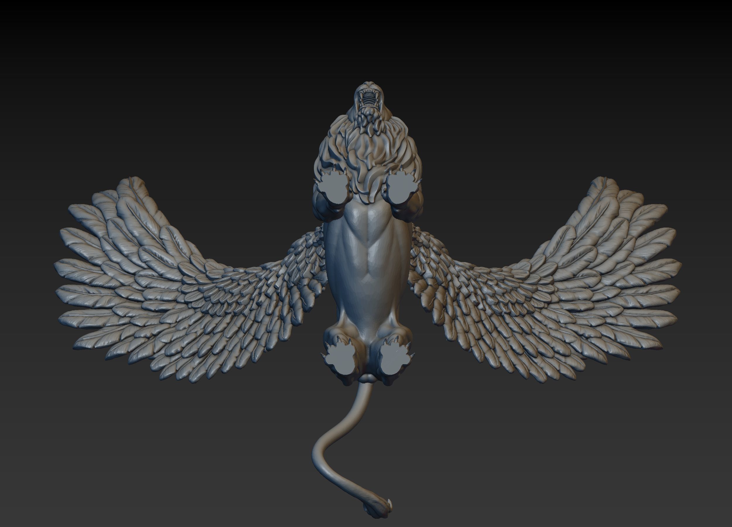 Winged Lion 3D print model_15