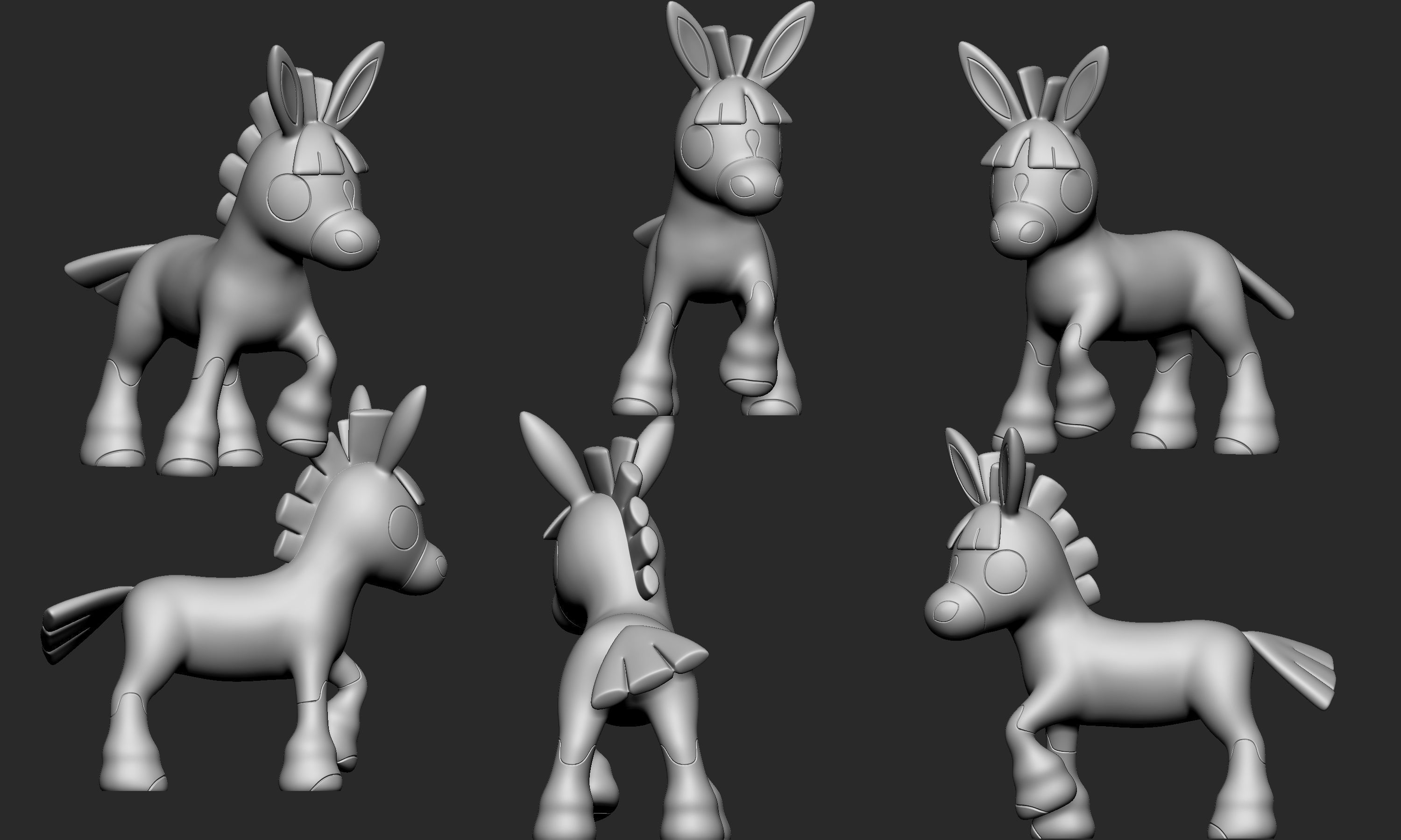 Pokemon - Mudbray and Mudsdale with 2 poses 3D print model_5