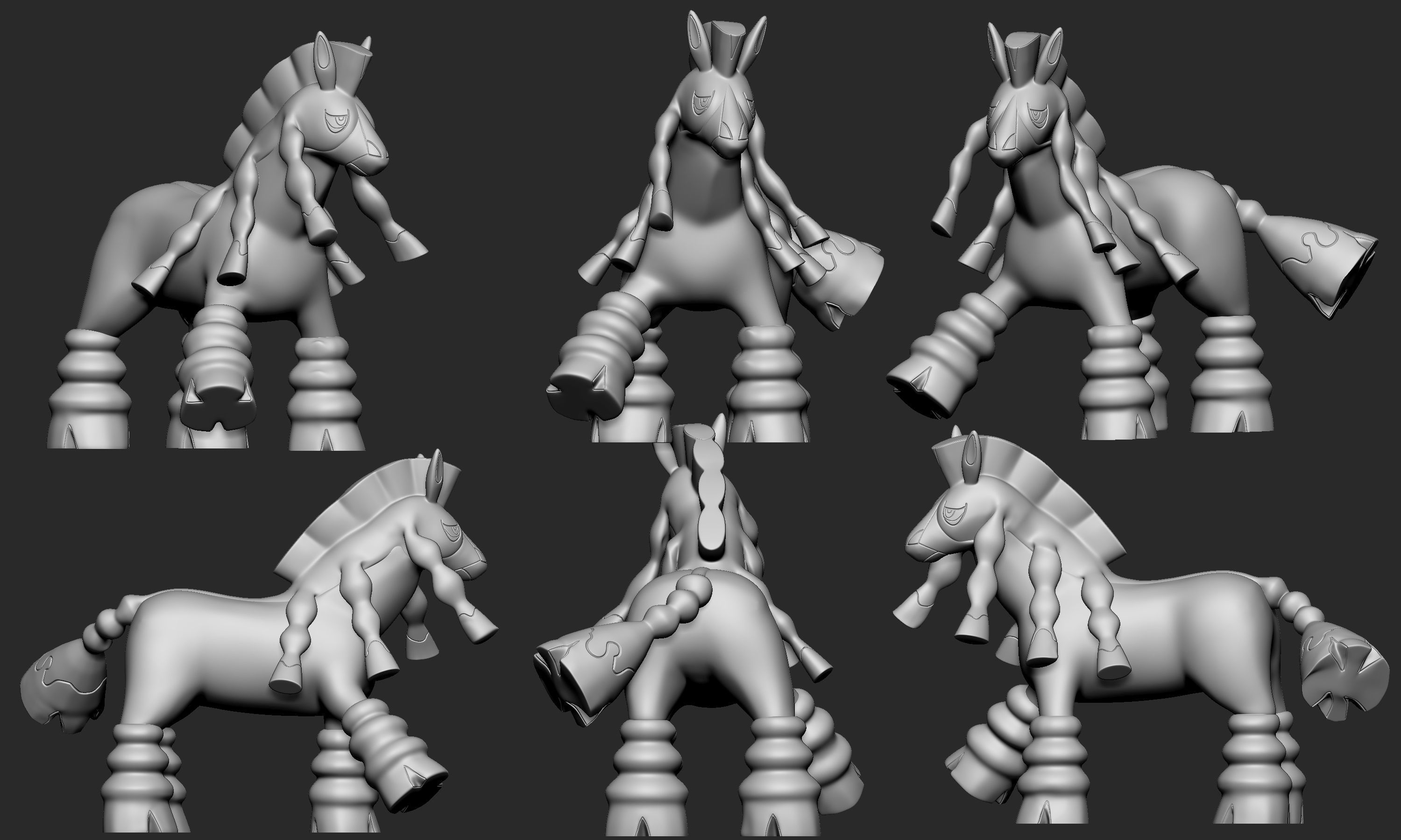 Pokemon - Mudbray and Mudsdale with 2 poses 3D print model_10