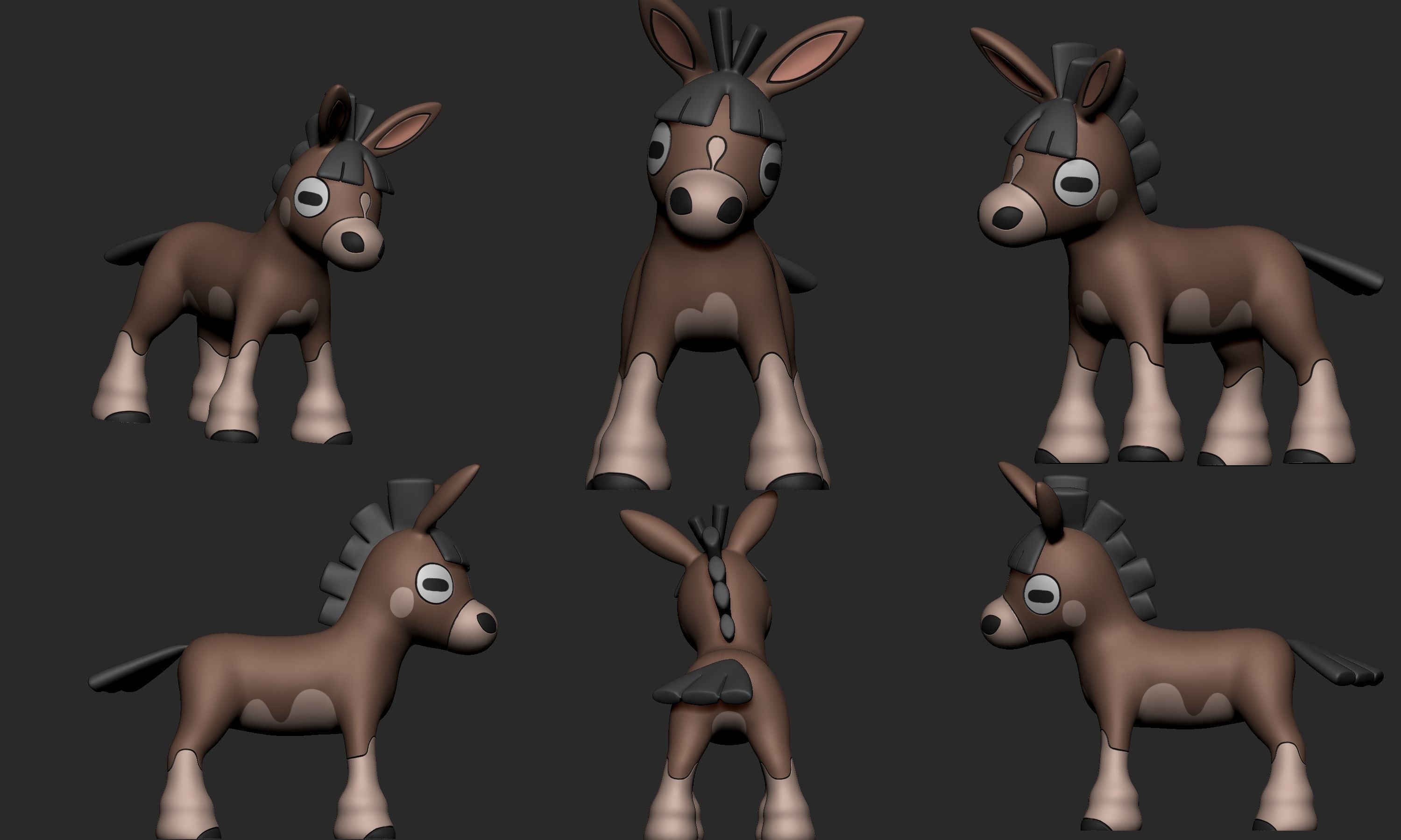 Pokemon - Mudbray and Mudsdale with 2 poses 3D print model_2