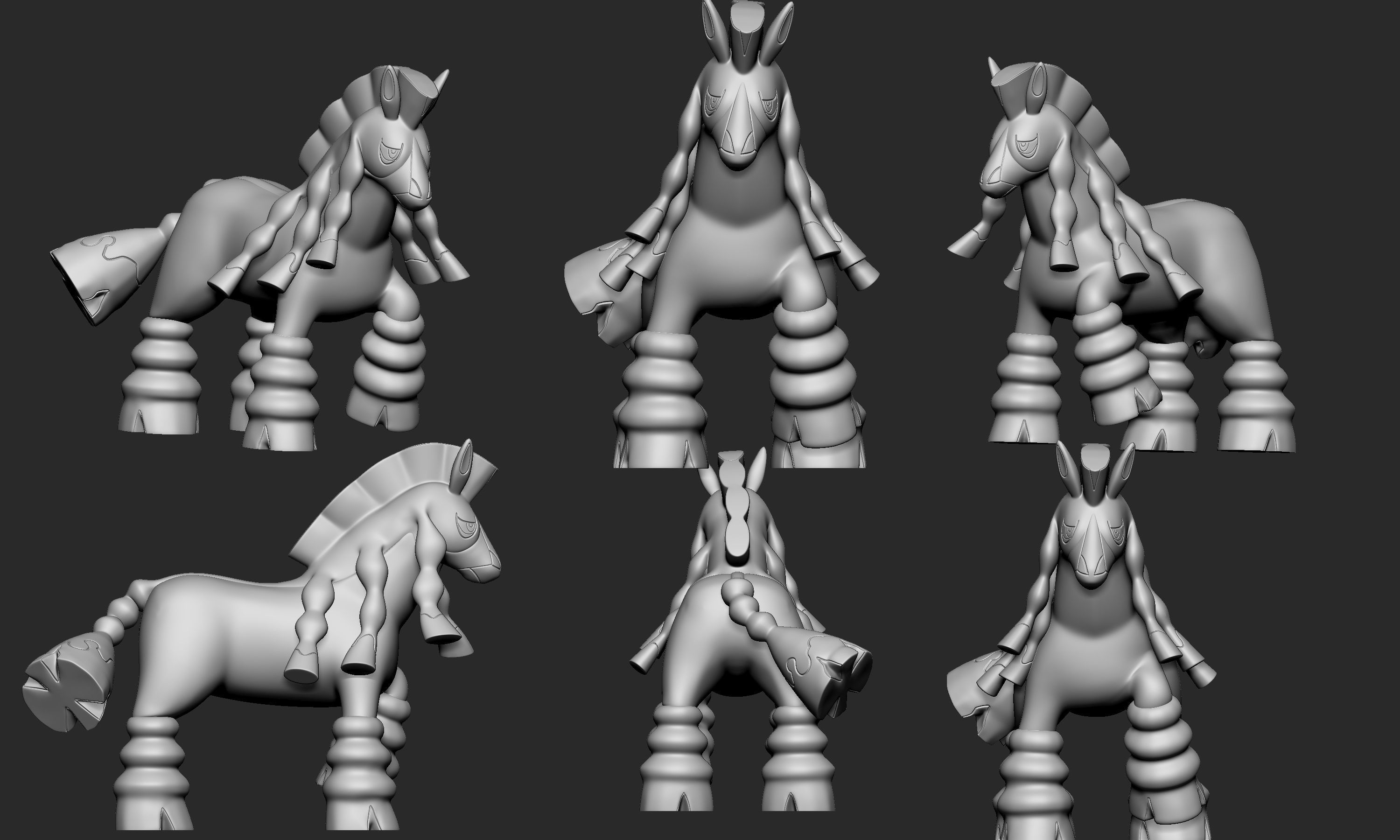 Pokemon - Mudbray and Mudsdale with 2 poses 3D print model_8