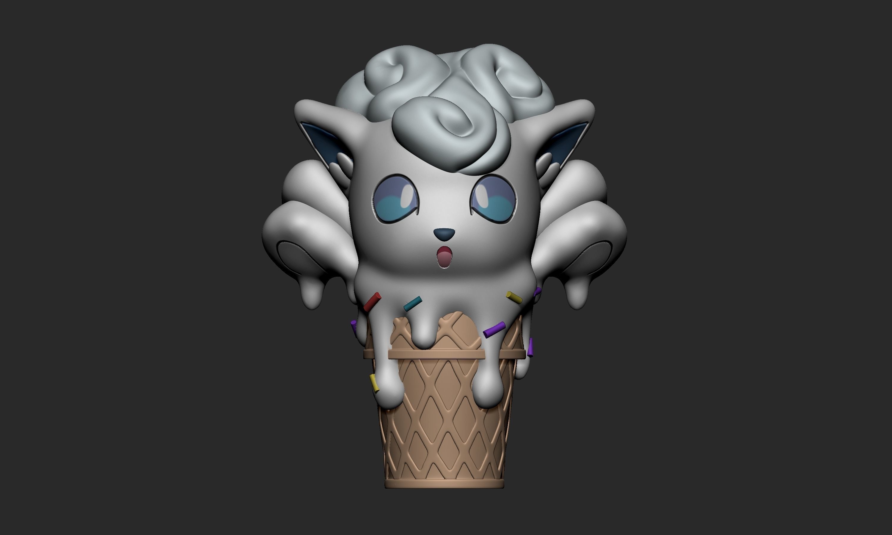 Pokemon - Alolan Vulpix Ice Cream 3D print model_1