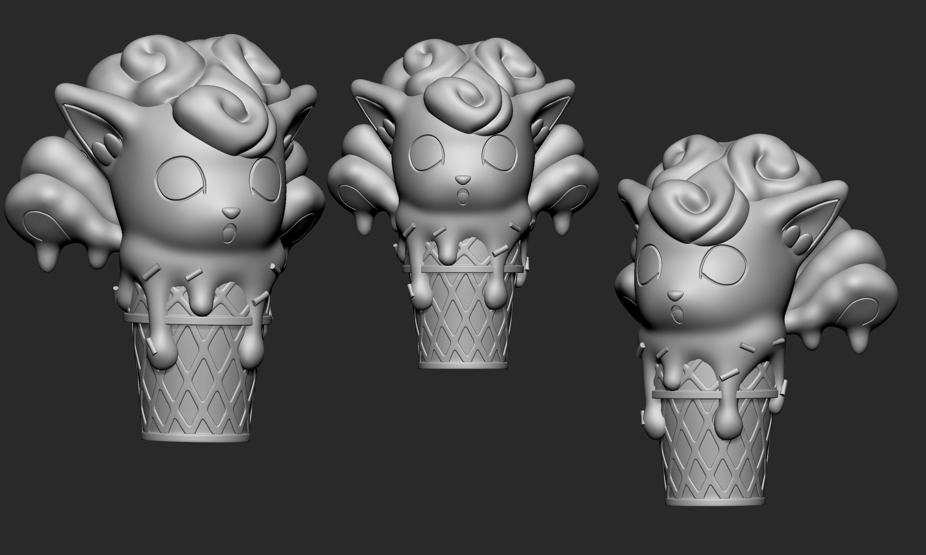 Pokemon - Alolan Vulpix Ice Cream 3D print model_5