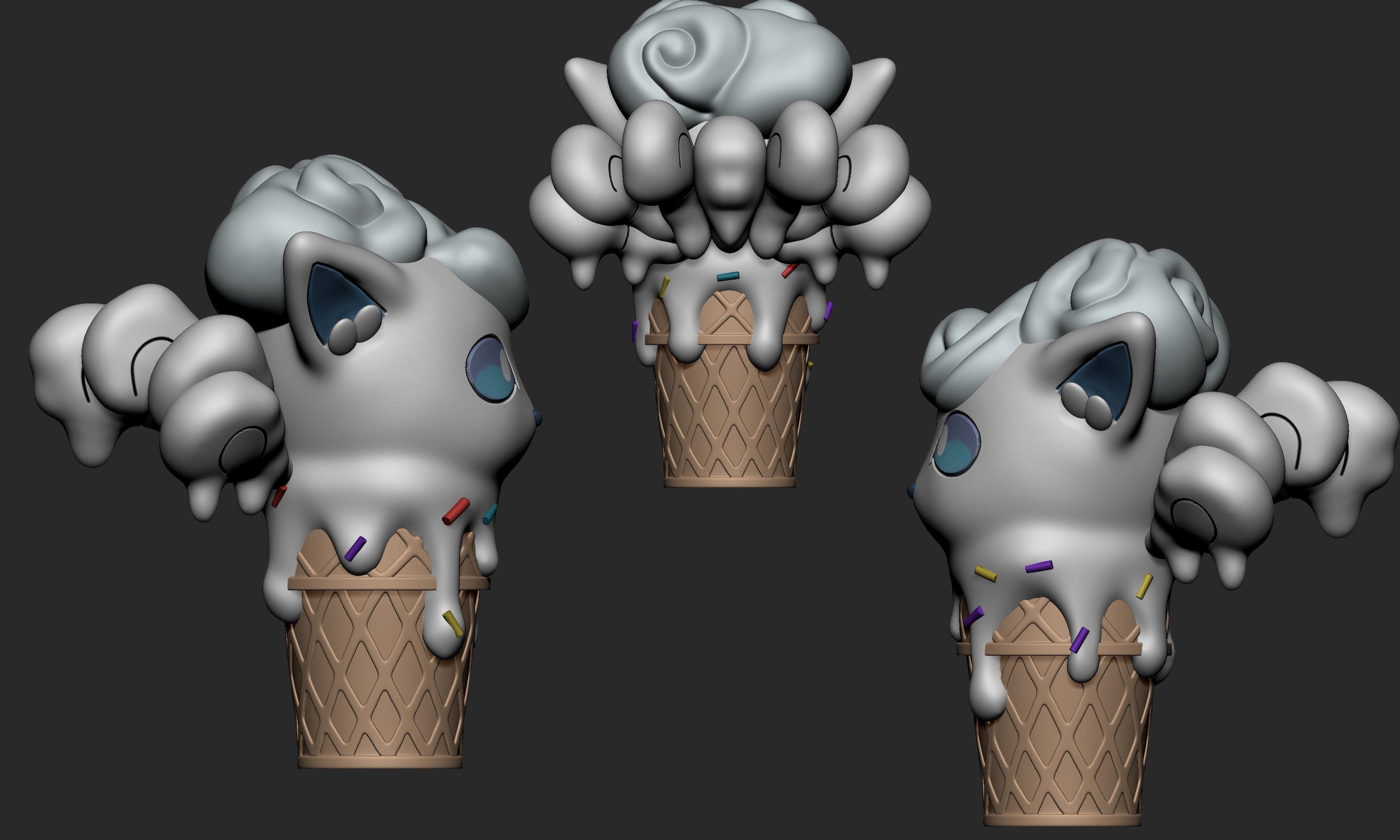 Pokemon - Alolan Vulpix Ice Cream 3D print model_3