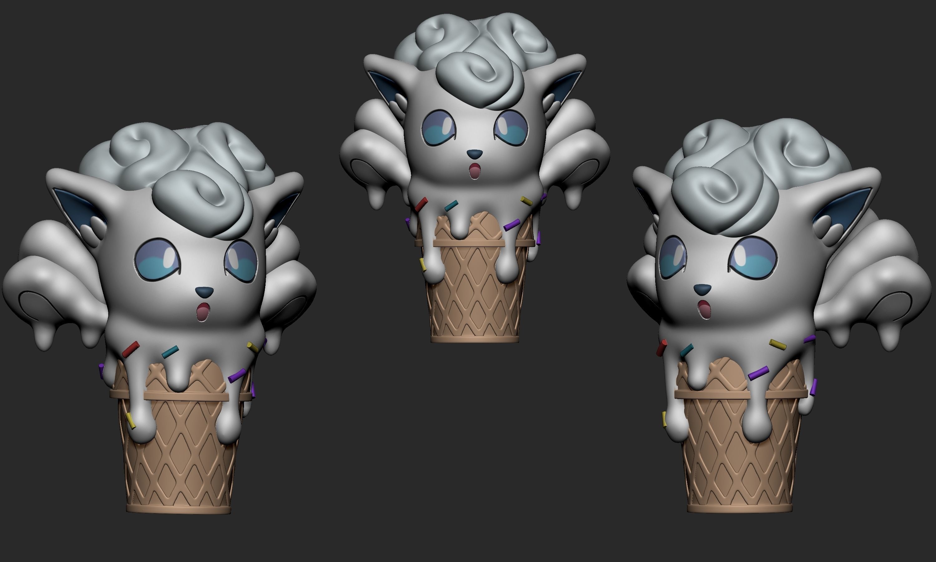 Pokemon - Alolan Vulpix Ice Cream 3D print model_2