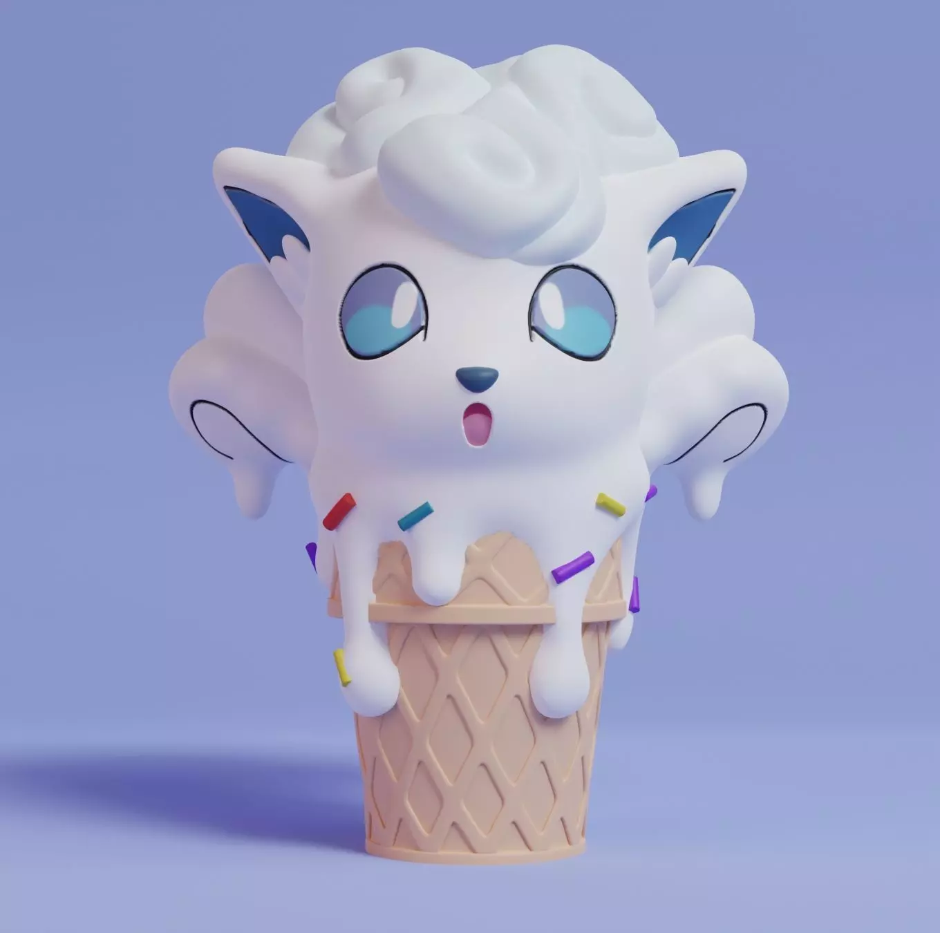 Pokemon - Alolan Vulpix Ice Cream 3D print model_0