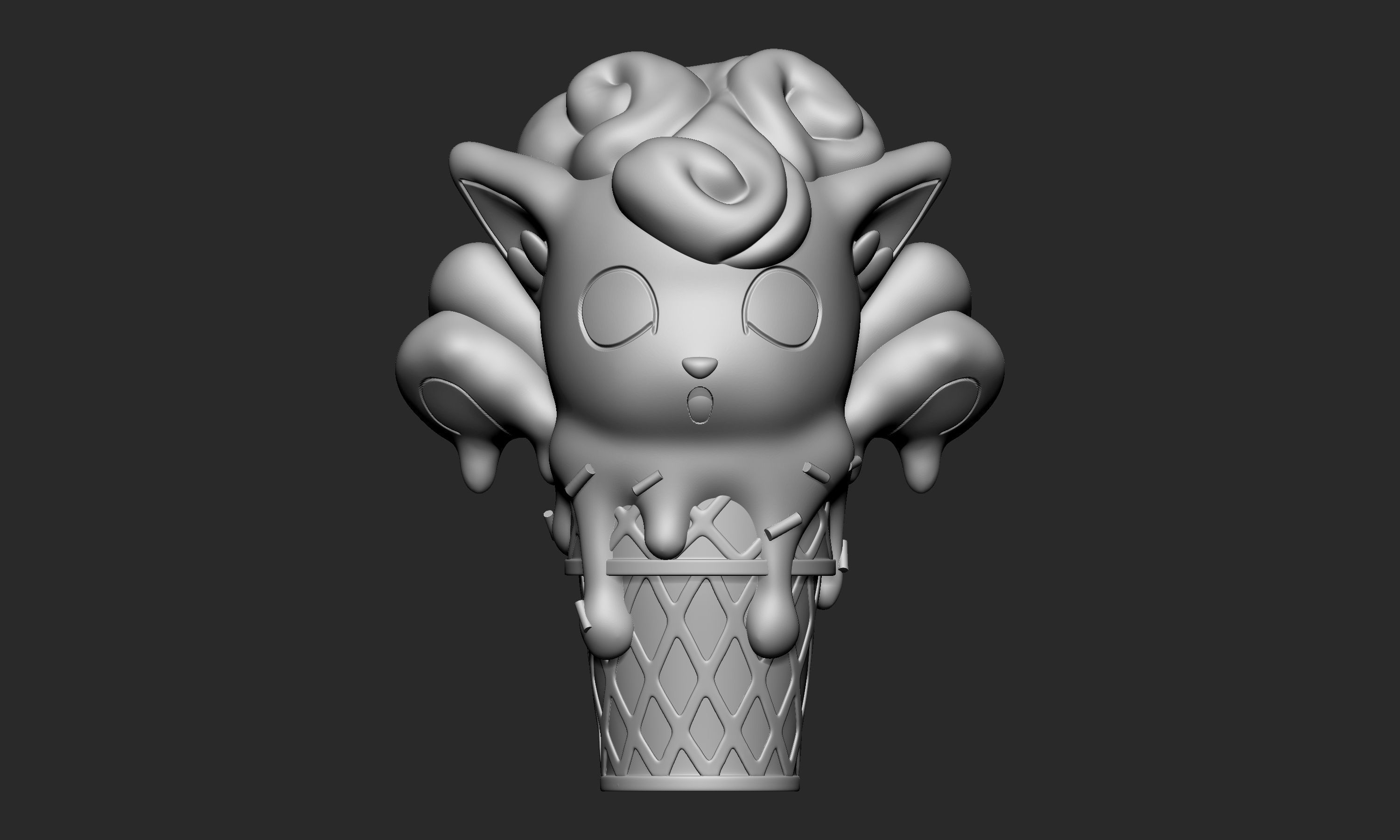 Pokemon - Alolan Vulpix Ice Cream 3D print model_4