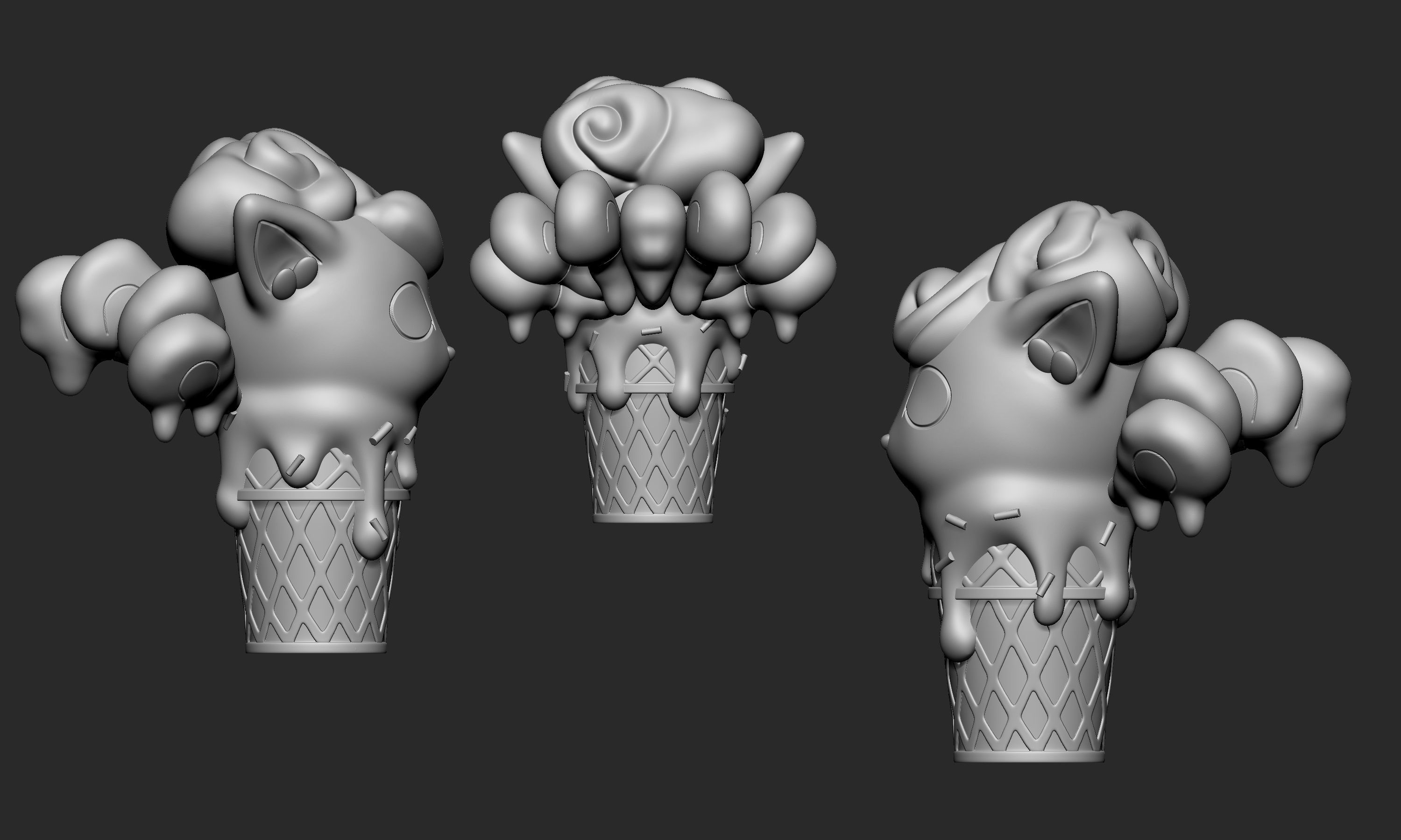 Pokemon - Alolan Vulpix Ice Cream 3D print model_6