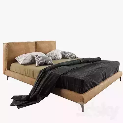  Modern Bed Low-poly 3D model