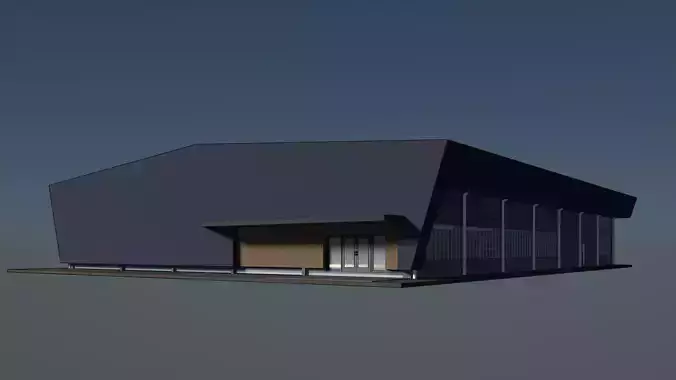 Warehouse with hall space 3D model