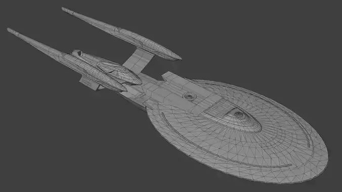Star Trek Excelsior II-Class Starship Low-poly 3D model