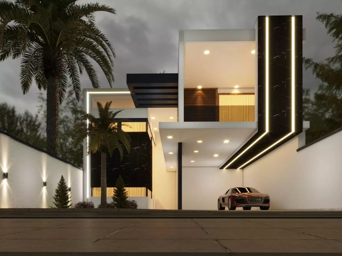 Exterior house 3D model Free 3D model_0