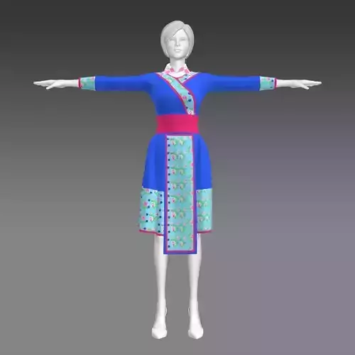 woman outfit fashion design cartoon 3d 3D model