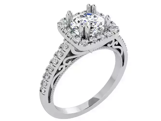 Diamond textured ring 3459 3D print model 