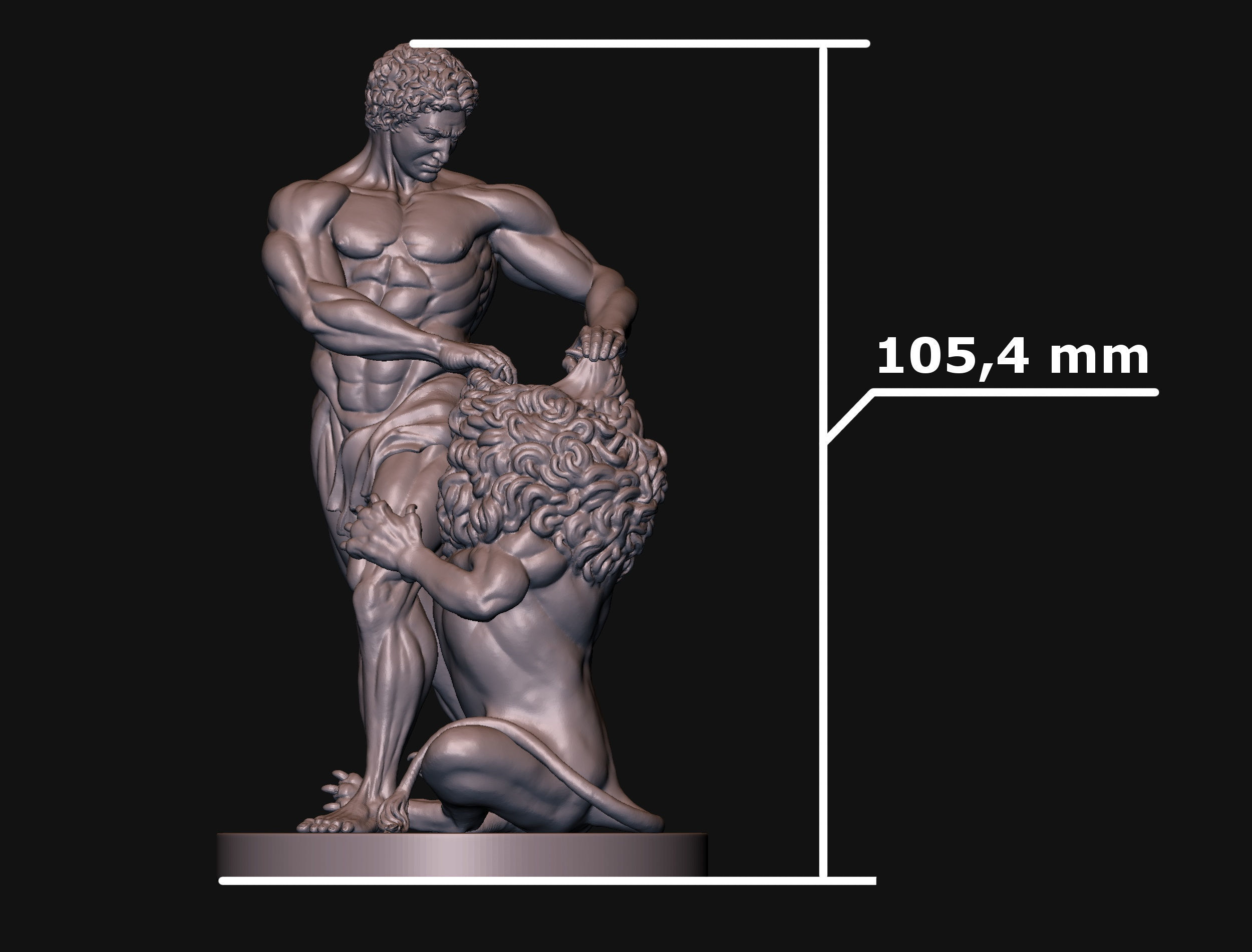 Samson and lion 3D print model_20