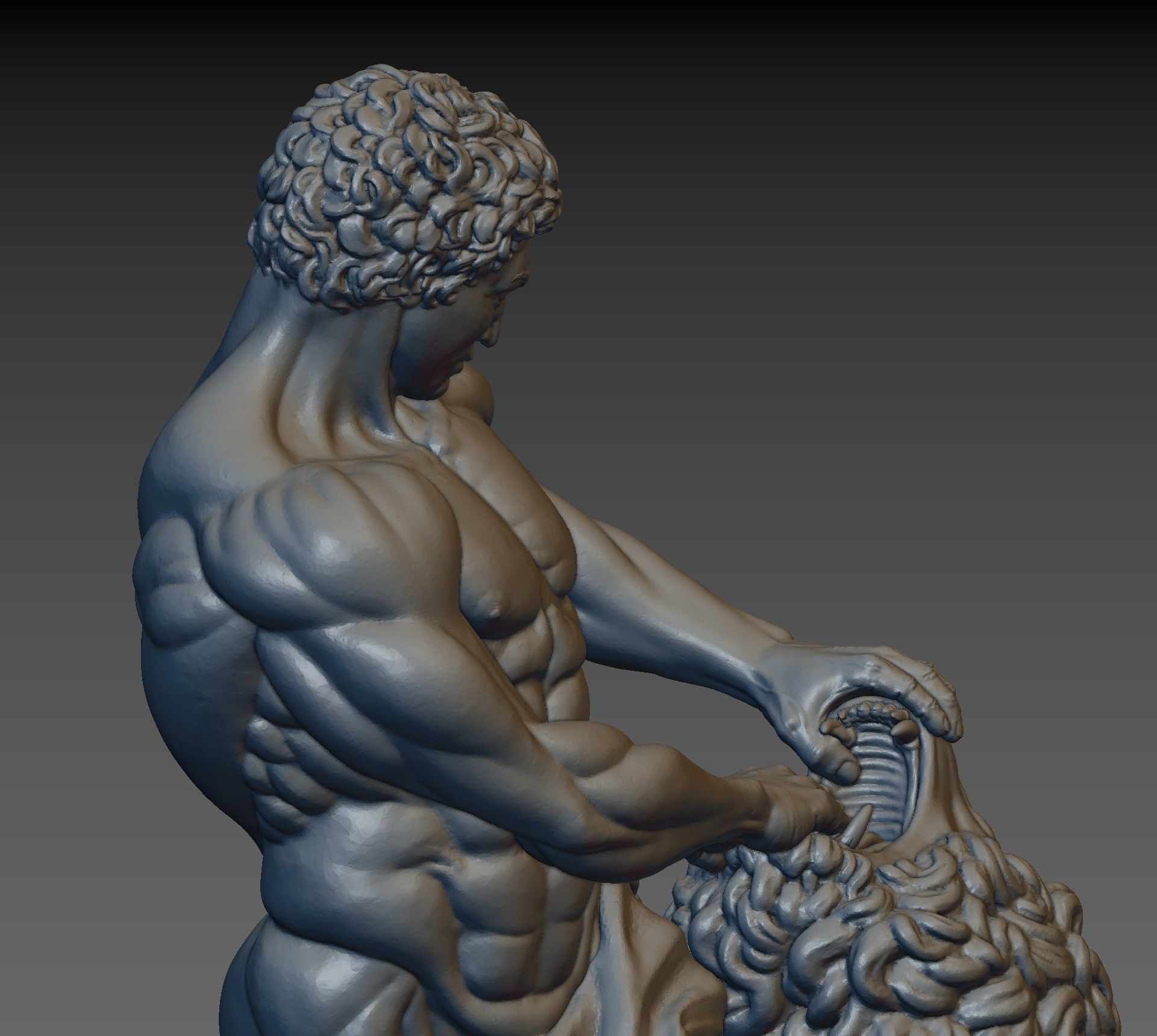Samson and lion 3D print model_12