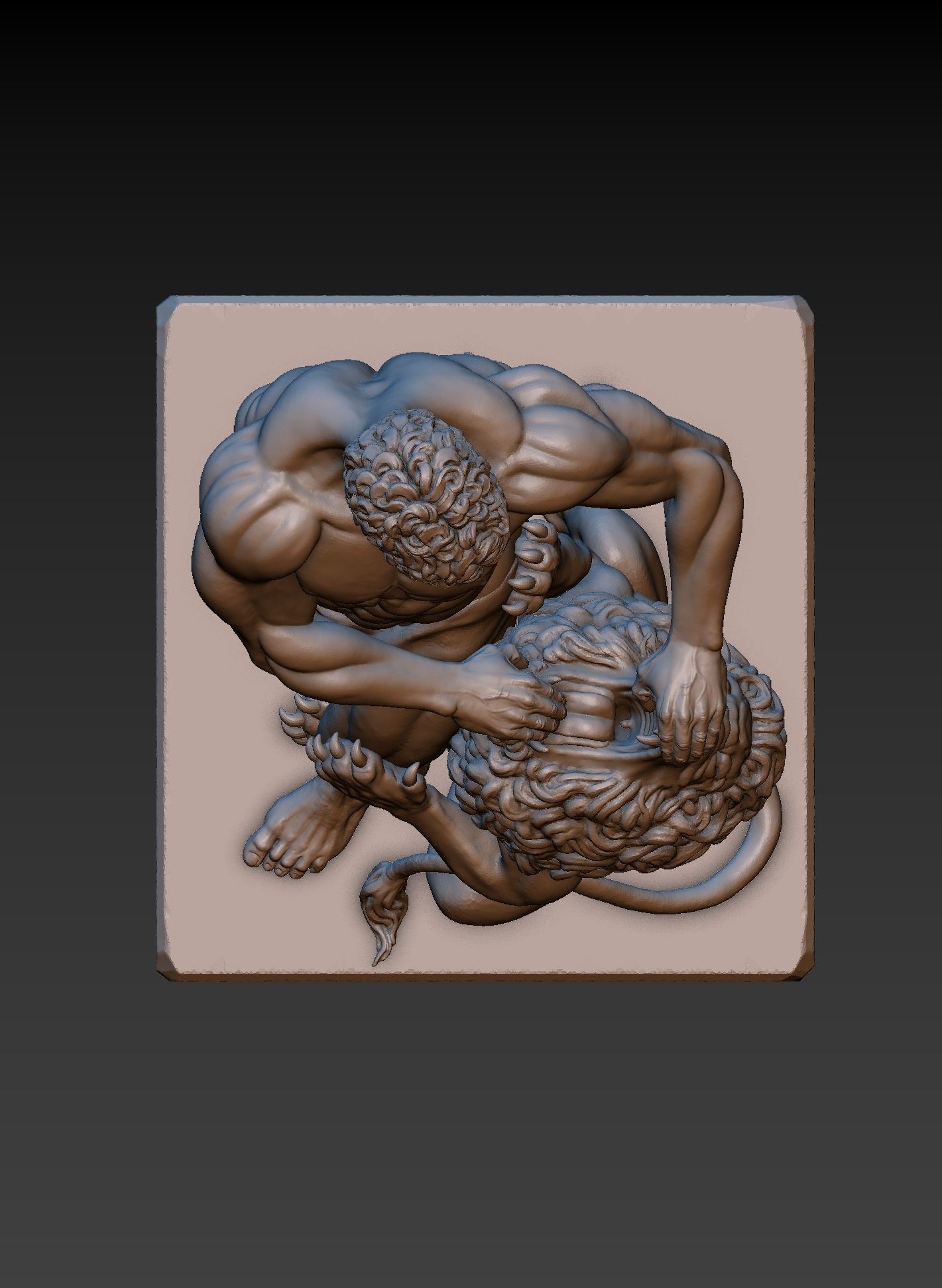 Samson and lion 3D print model_17