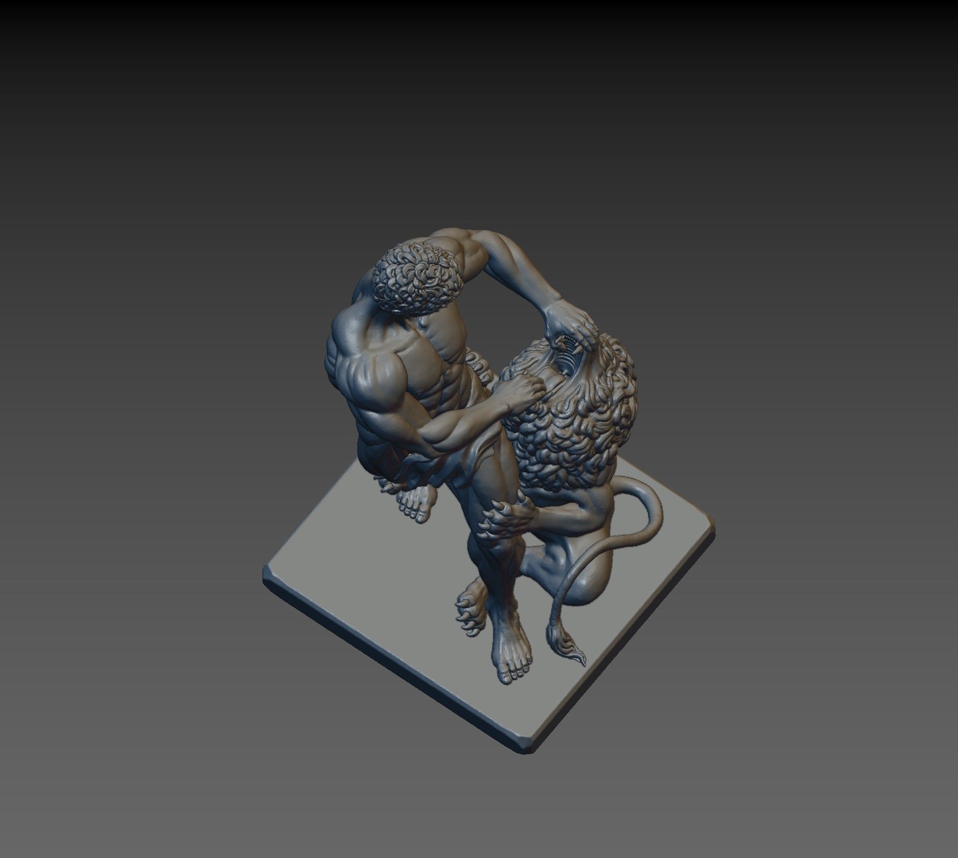 Samson and lion 3D print model_9