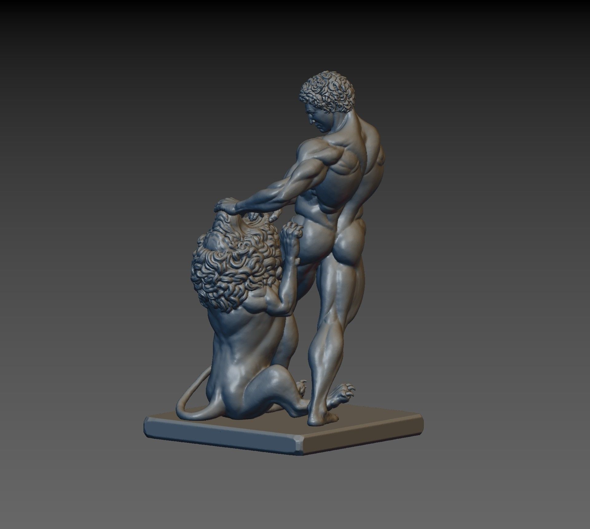 Samson and lion 3D print model_7