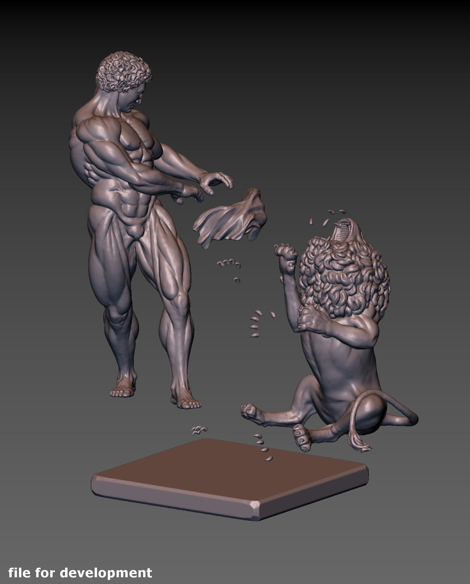 Samson and lion 3D print model_19