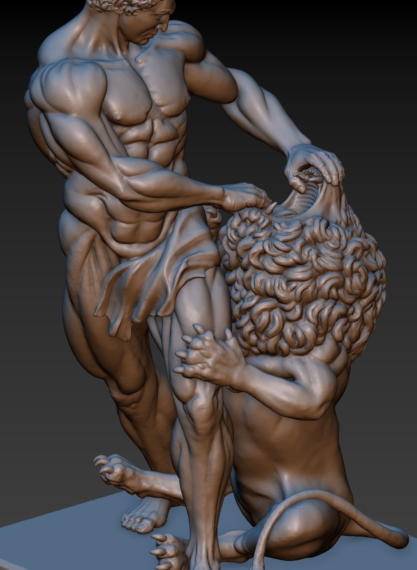 Samson and lion 3D print model_14