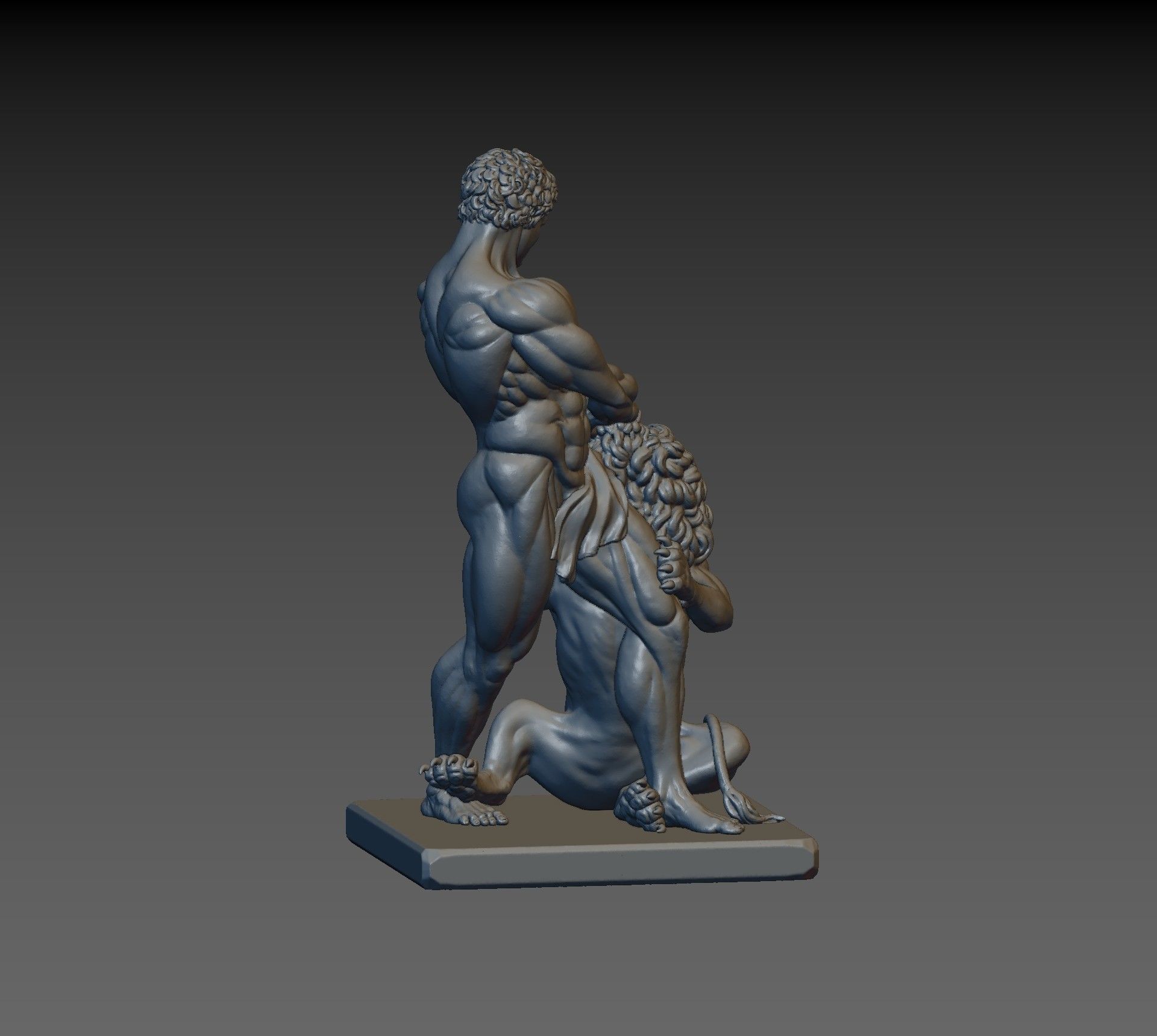 Samson and lion 3D print model_5