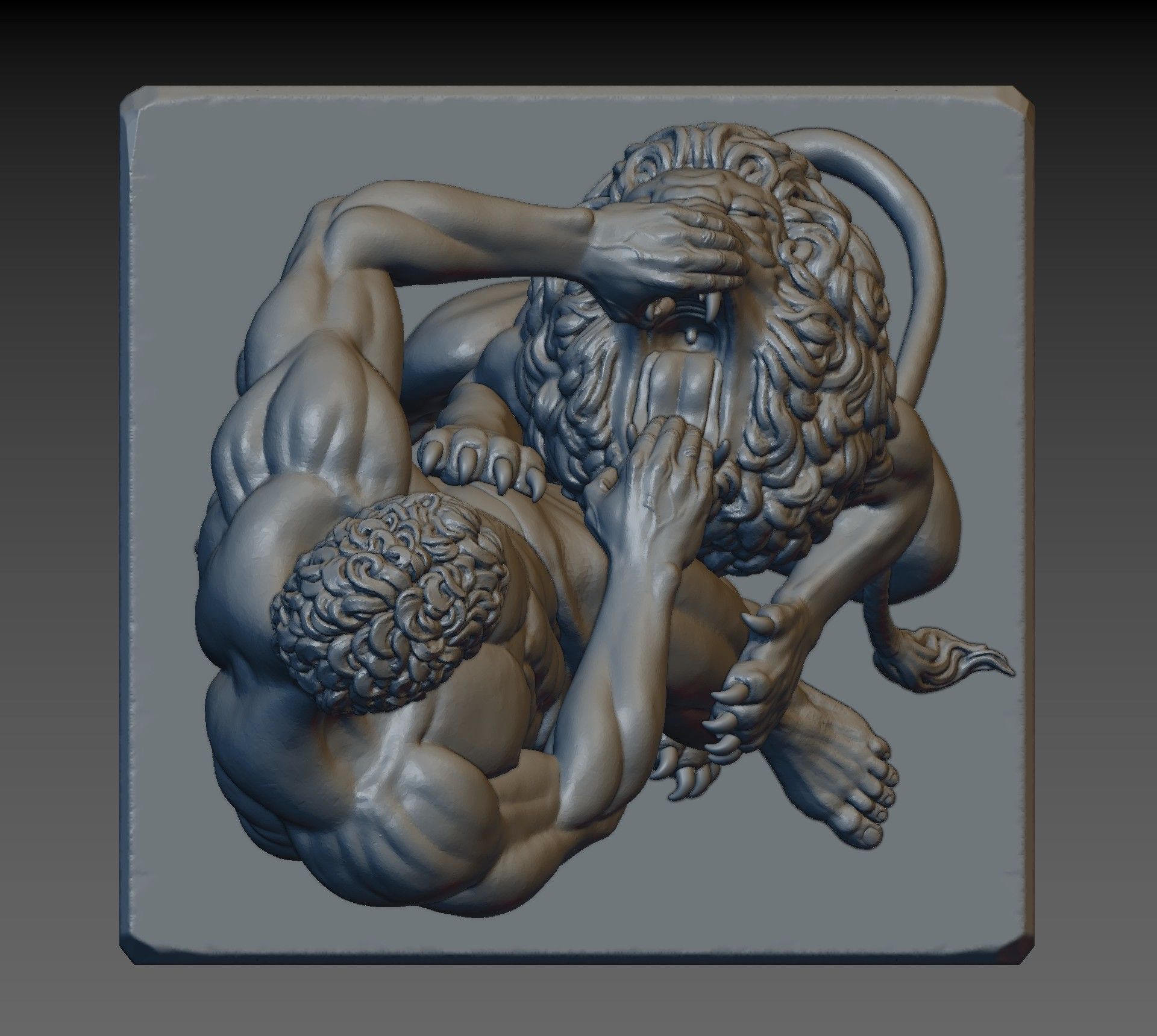 Samson and lion 3D print model_10