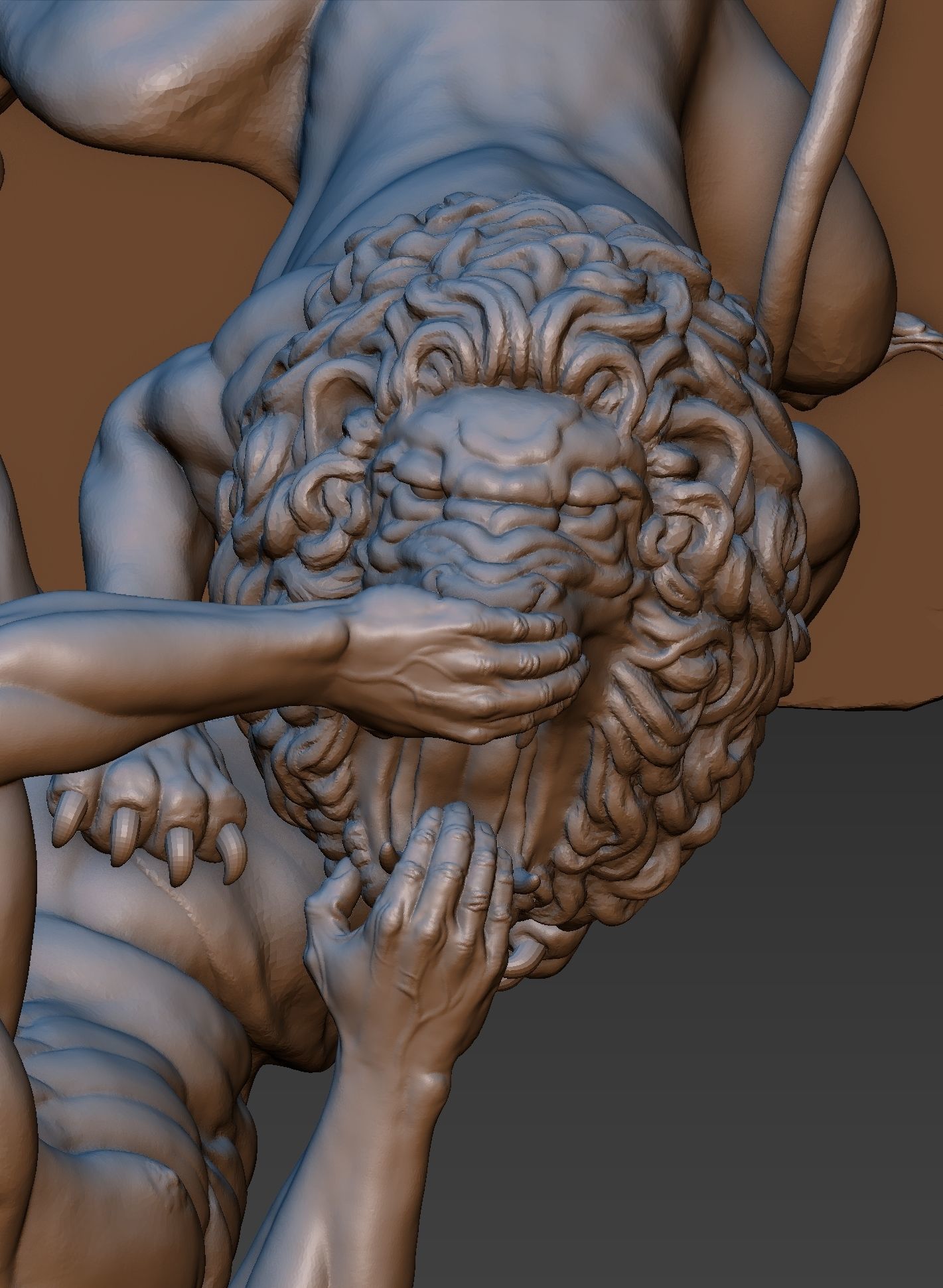 Samson and lion 3D print model_18