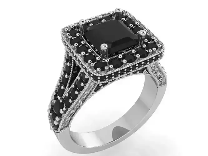 Gingerbread black stones ring 3460 3D print model