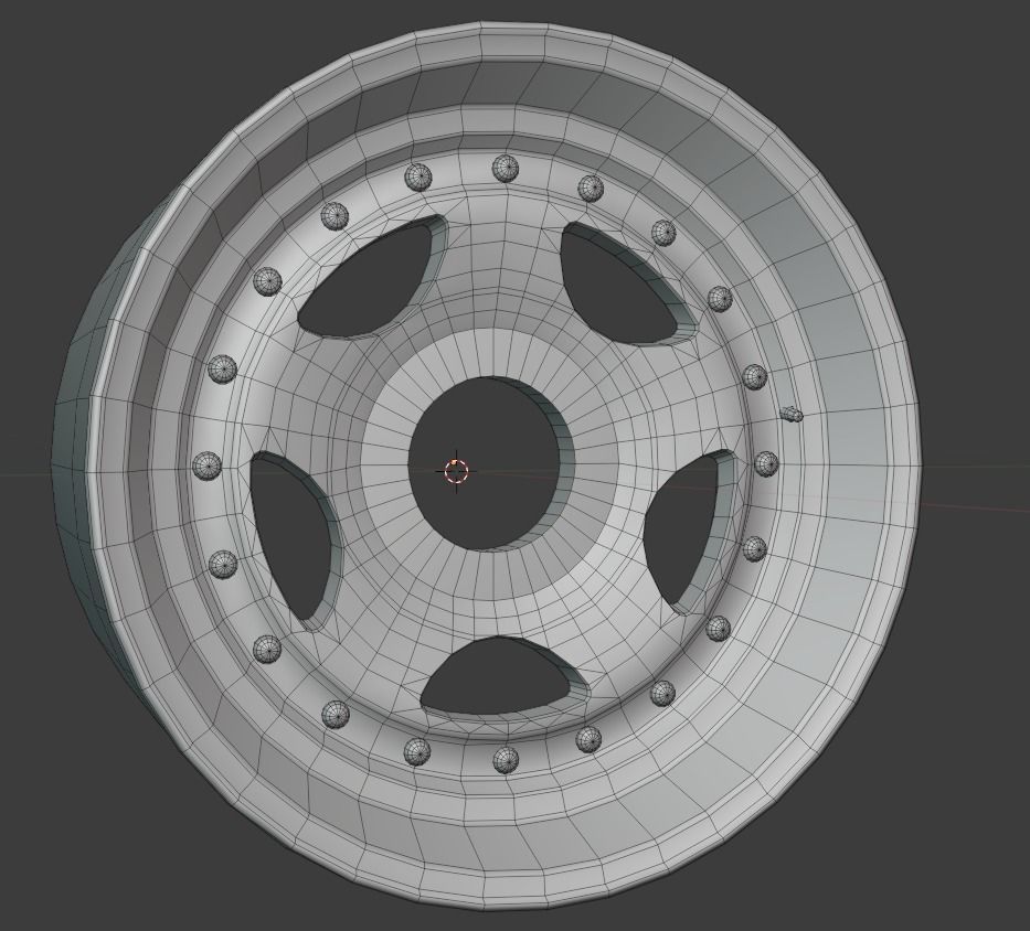 Generic old school racing wheel Low-poly 3D model_3