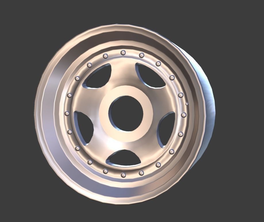 Generic old school racing wheel Low-poly 3D model_2