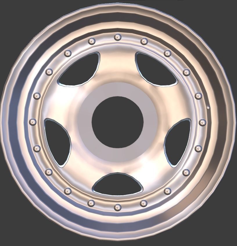 Generic old school racing wheel Low-poly 3D model_1