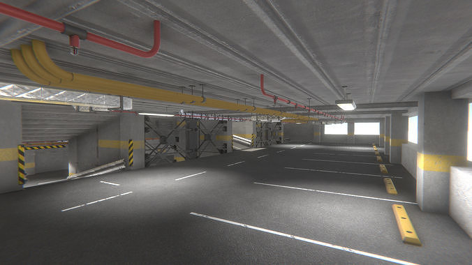 Parking Garage Low-poly 3D model 2