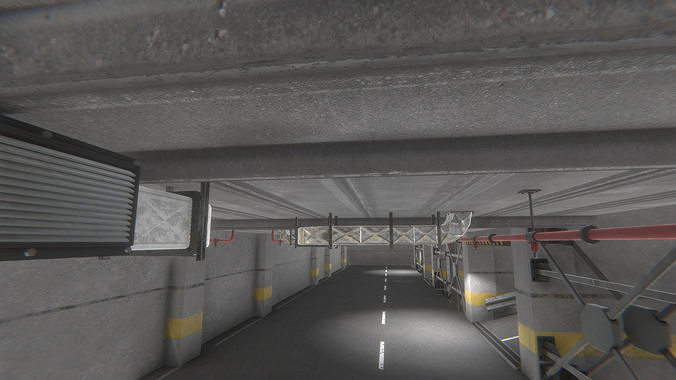 Parking Garage Low-poly 3D model 4