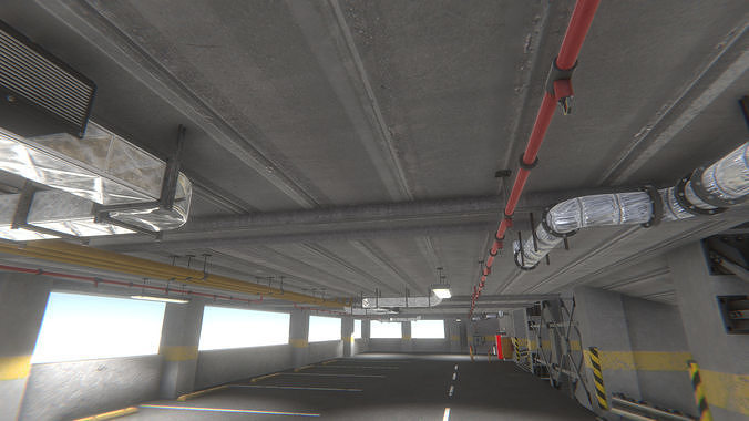 Parking Garage Low-poly 3D model 3