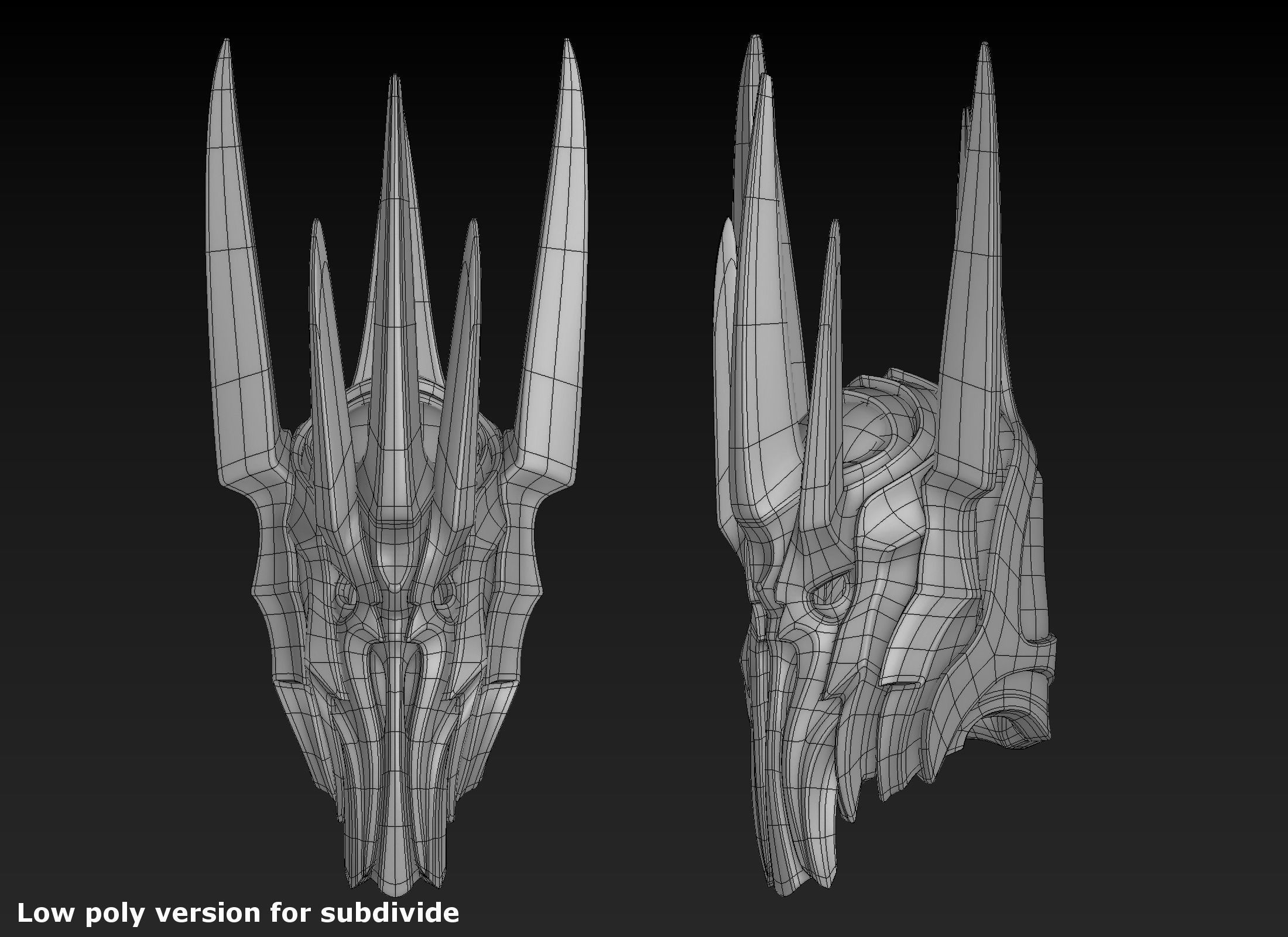 Sauron Helmet 3D print model_15