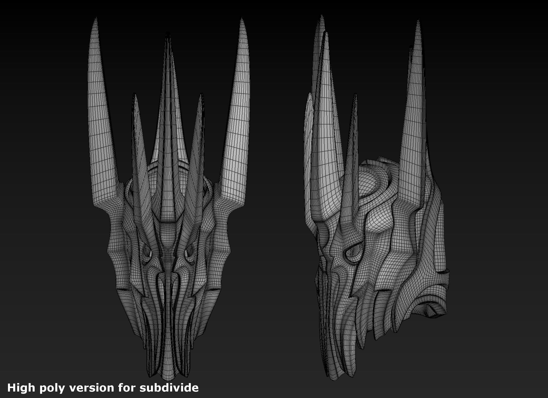 Sauron Helmet 3D print model_16