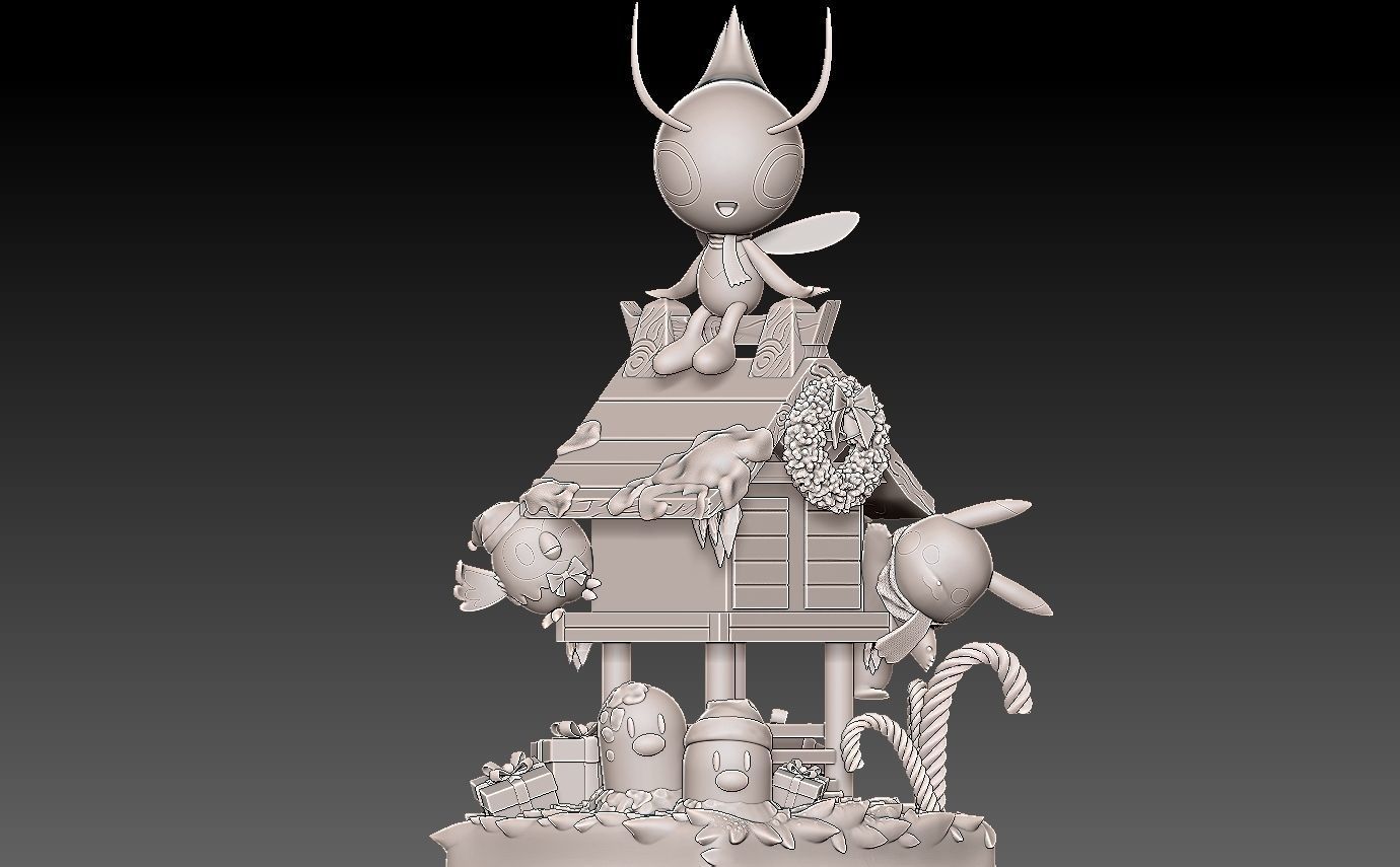 Pokemon  christmas diorama with cuts 3D print model_2