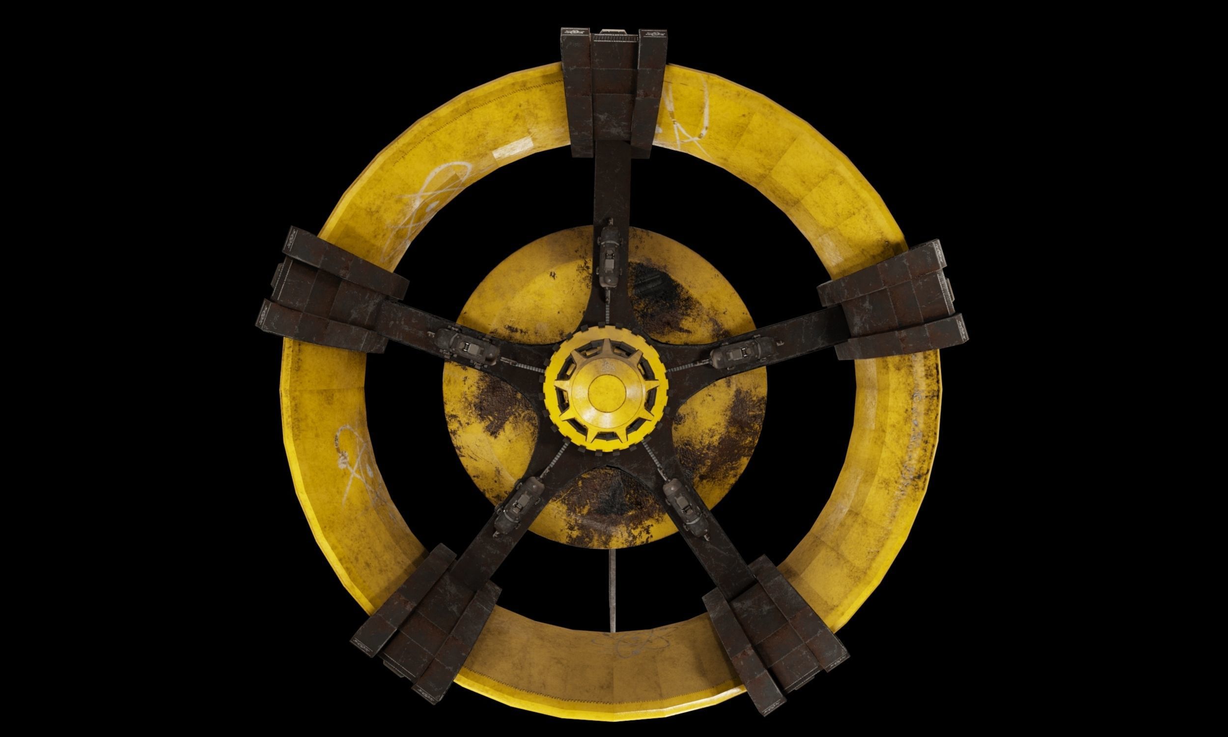 Starship 3D model pipe with metal rods Free 3D model_11