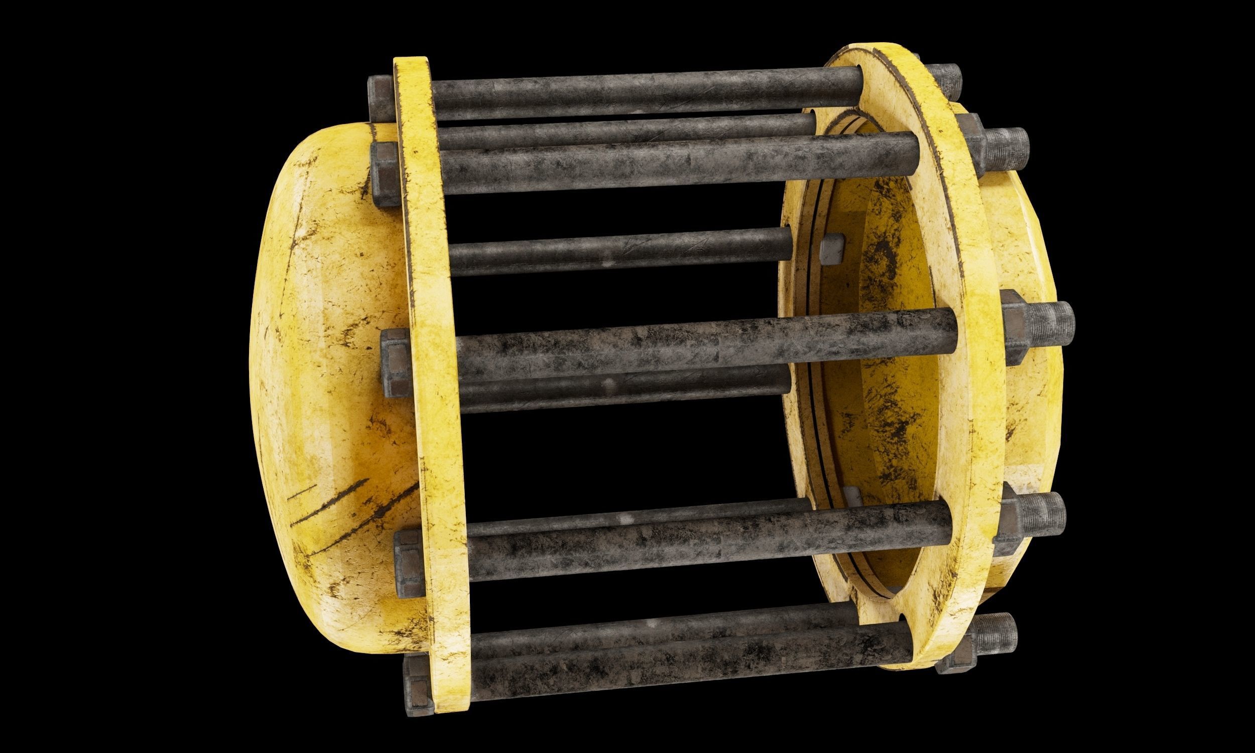 Starship 3D model pipe with metal rods Free 3D model_6