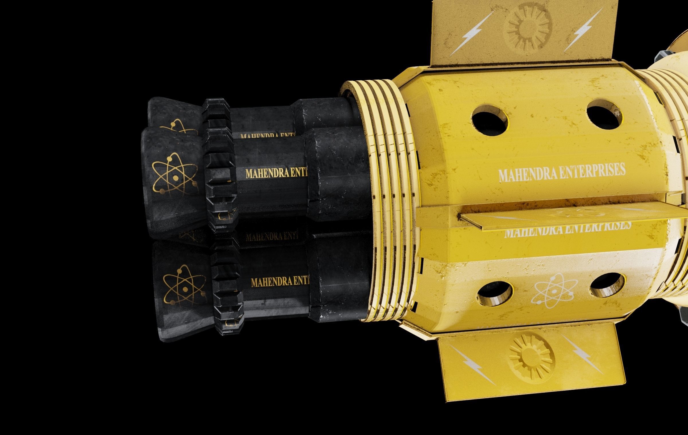 Starship 3D model pipe with metal rods Free 3D model_1