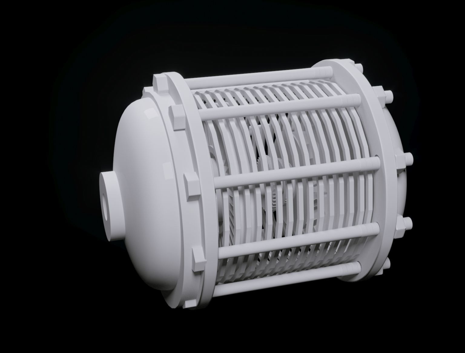 Starship 3D model pipe with metal rods Free 3D model_16