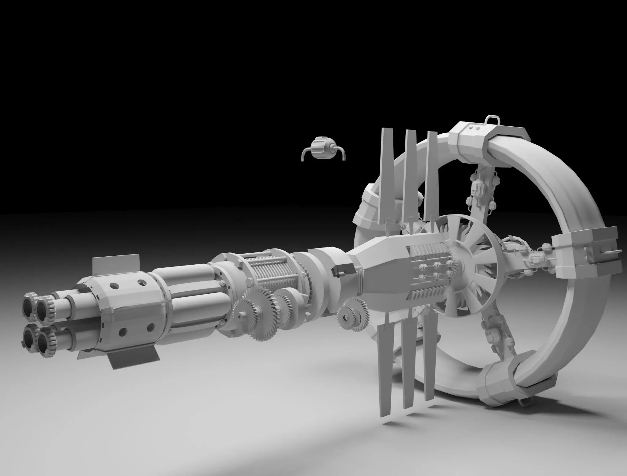 Starship 3D model pipe with metal rods Free 3D model_0