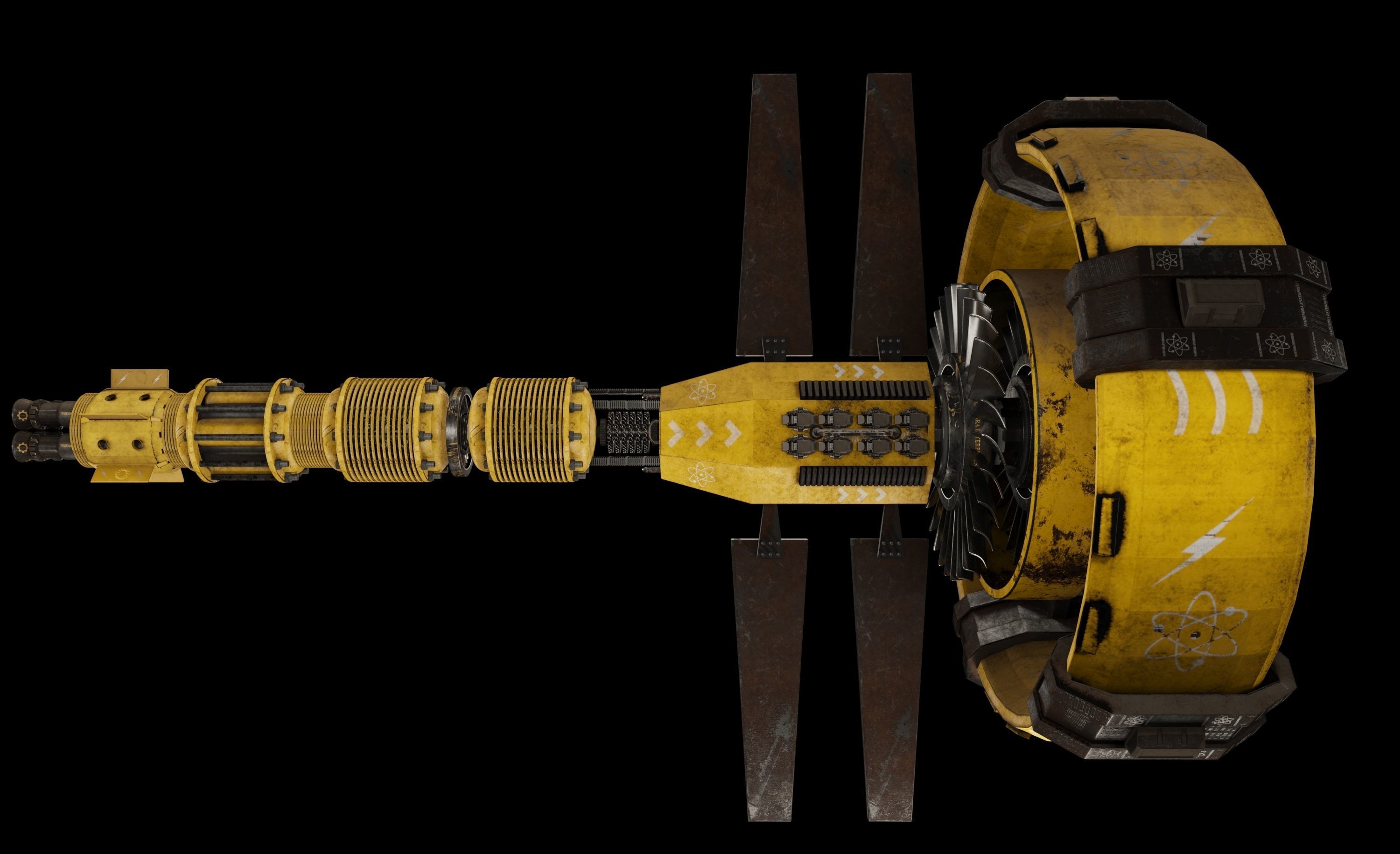 Starship 3D model pipe with metal rods Free 3D model_2