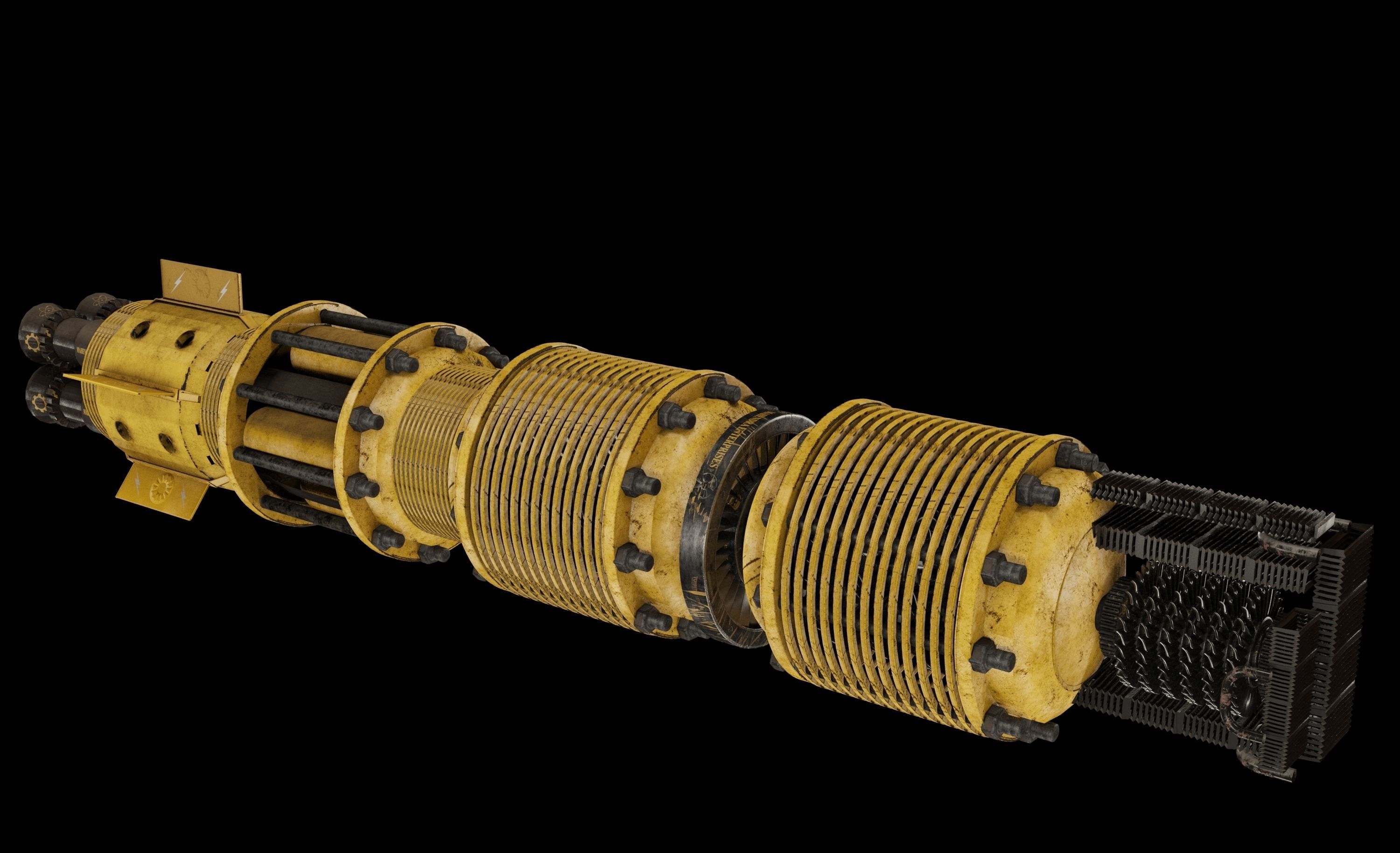 Starship 3D model pipe with metal rods Free 3D model_3