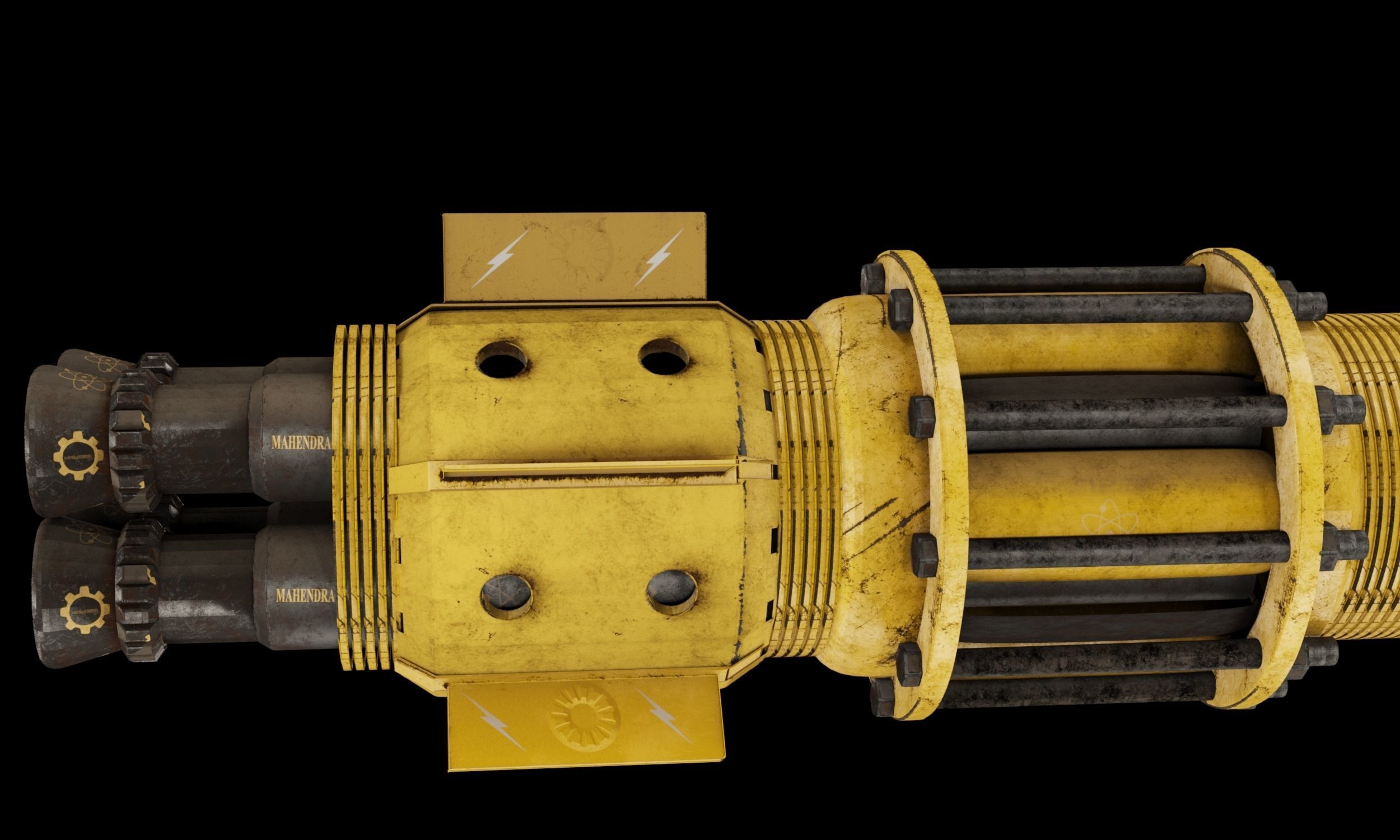 Starship 3D model pipe with metal rods Free 3D model_13